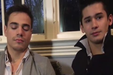 Muscle gay threesome And cumshot